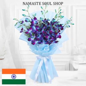 Fascinante ramo de orquídeas azules {INDIA}