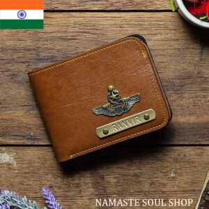 Billetera Personalizada para Hombre – Elegancia Clásica en Marrón Canela {INDIA}
